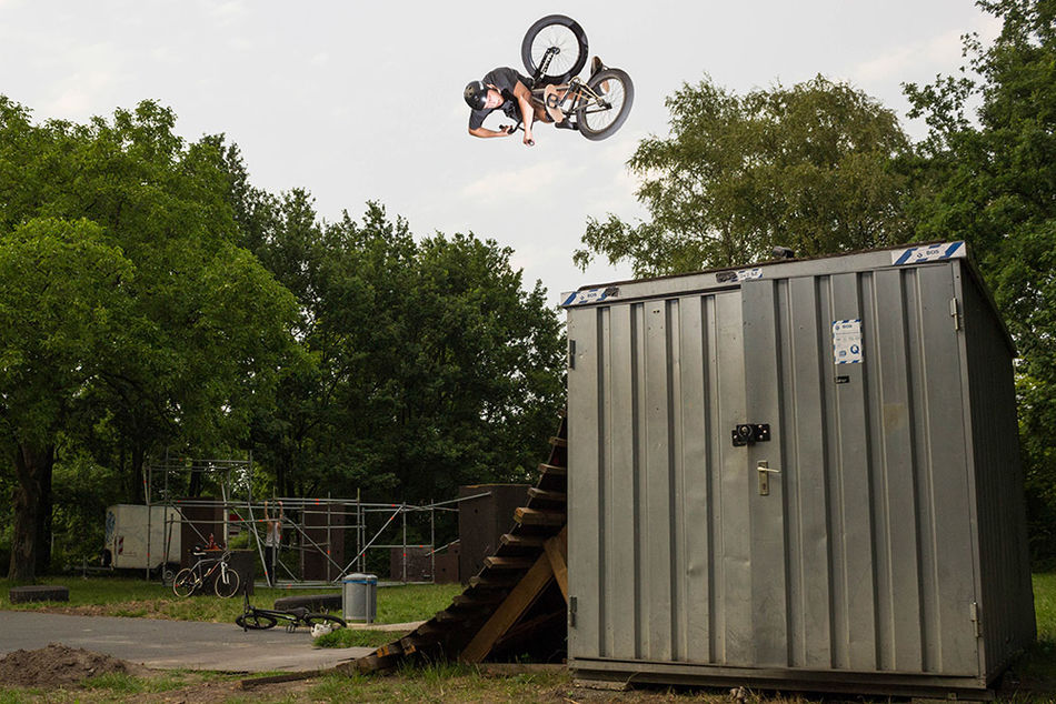 Christian Masur with a turndown that's Flybikes approved. Pic by Andy Muller. 