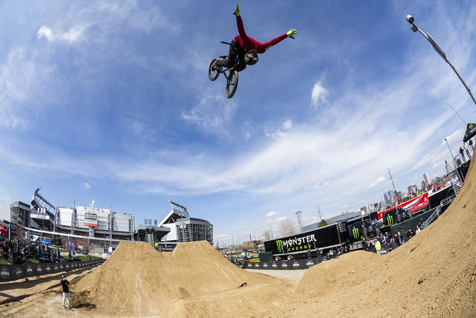 monster energy andy buckworth toyota triple challenge third place no handed front flip
