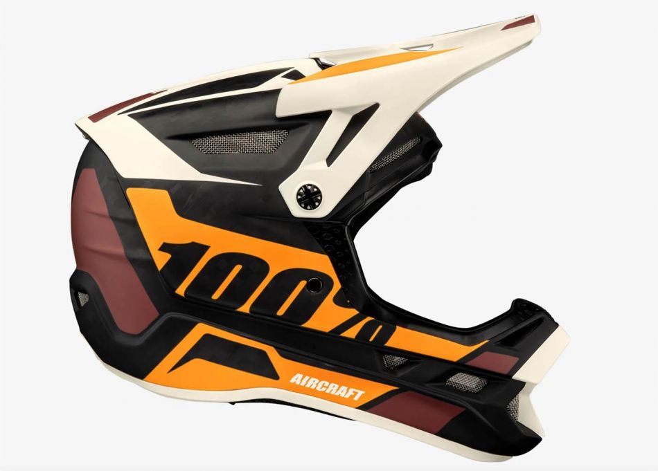 The 100 Percent AIRCRAFT CARBON MIPS BMX Revburst helmet