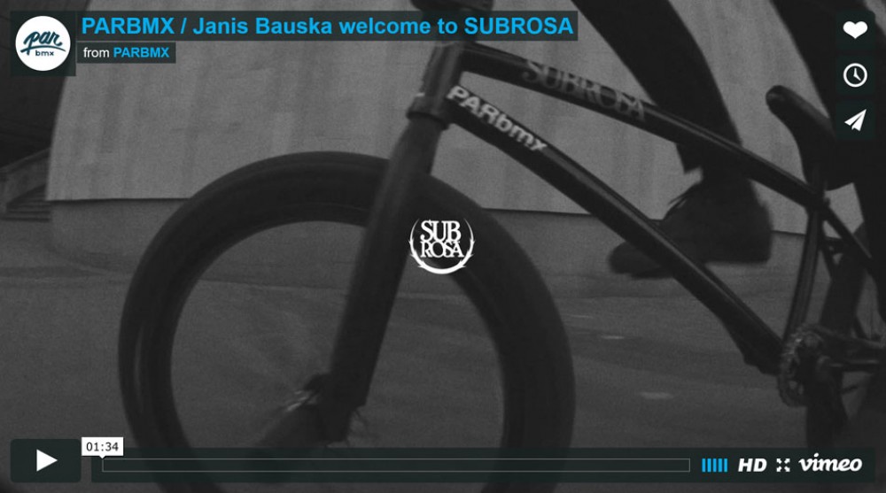 Janis Bauska welcome to SUBROSA from PARBMX