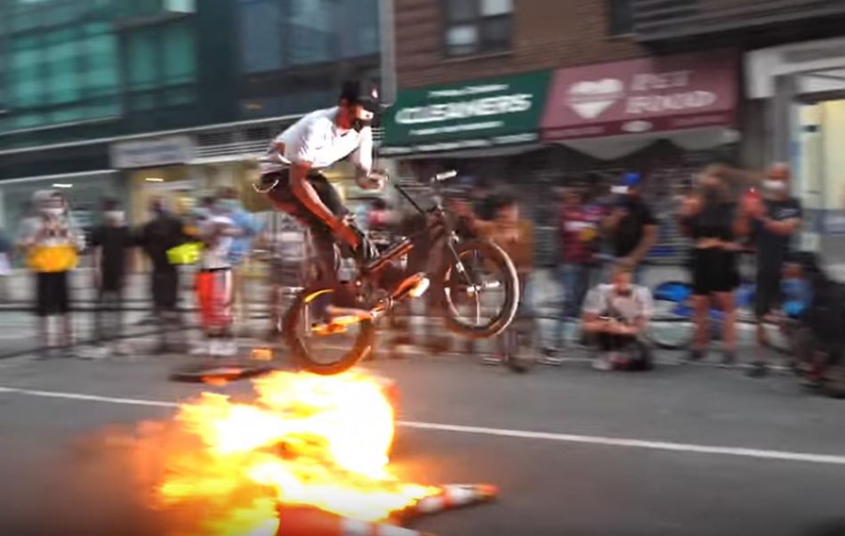 Riding BMX in a NYC Protest by Billy Perry